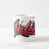 Julia red Heart Graffiti Tasse Kaffeetasse Koffiemok (Center)