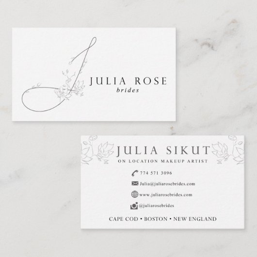 Julia Roos Bridals Visitekaartje (Voorkant / Achterkant)