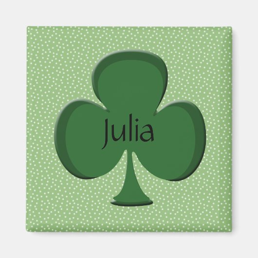 Julia Shamrock Name Magnet (Voorkant)