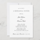 Julia Simple Black Script Photo Rehearsal Dinner Kaart (Voorkant)