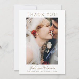Julia Simple Gold Script 2 Photo Wedding Bedankkaart