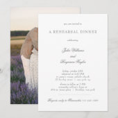 Julia Simple Silver Script Fotorepetitie Diner Kaart (Voorkant / Achterkant)