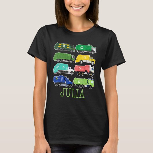 Julia Trash Truck For Kids Collector Ecologist Gar T-shirt (Voorkant)
