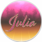 Julia Vorname Name golden pink Aufkleber Sticker (Voorkant)