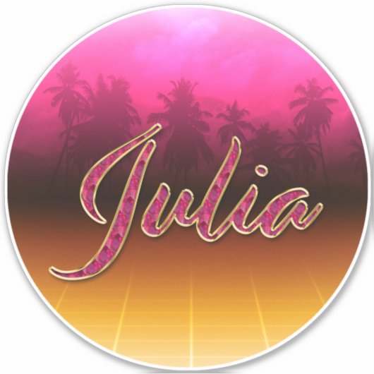 Julia Vorname Name golden pink Aufkleber Sticker (Voorkant)