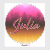Julia Vorname Name golden pink Aufkleber Sticker (Vel)