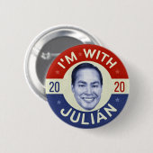 Julian Castro President 2020 Democraat Foto Retro Ronde Button 5,7 Cm (Voorkant /achterkant)