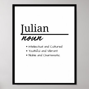 Julian, jongen gepersonaliseerde naam definitie poster