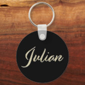 Julian Naam witgoud Button Sleutelhanger (Voorkant)