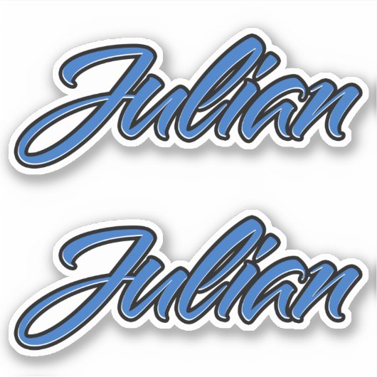 Julian Name blue Aufkleber Sticker Stickerset (Voorkant)