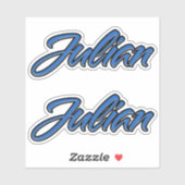 Julian Name blue Aufkleber Sticker Stickerset (Vel)