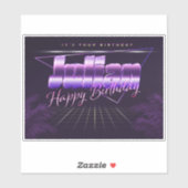 Julian Name Vorname lila retro Sticker Geburtstag (Vel)