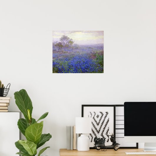 Julian Onderdonk A Cloudy Day, Bluebonnets Poster (Thuiskantoor)