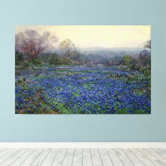 Julian Onderdonk - Veld van Bluebonnets Canvas Afdruk (Insitu (Houten vloer))
