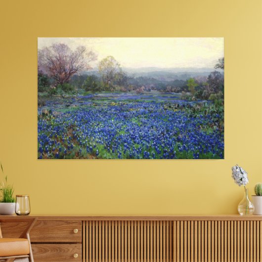 Julian Onderdonk - Veld van Bluebonnets Canvas Afdruk (Insitu (Woonkamer))