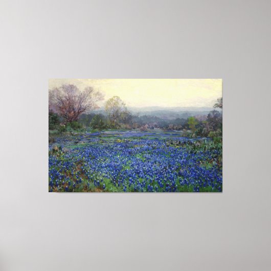 Julian Onderdonk - Veld van Bluebonnets Canvas Afdruk (Voorkant)