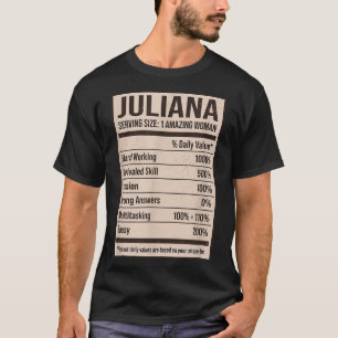 Juliana Nutrition Facts Name Nickname Alias Titel T-shirt