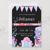 Juliana's verjaardag Chalkboard uitnodiging (Voorkant)