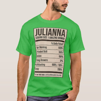 Julianna Nutrition Facts Name Nickname Alias Titel T-shirt