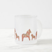 Julia's Dala Horse Frosted Glass Mok (Voorkant rechts)