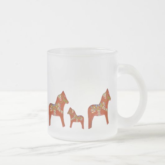 Julia's Dala Horse Frosted Glass Mok (Rechts)