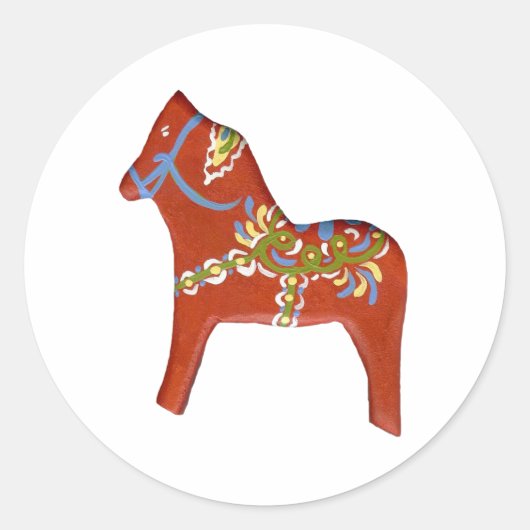 Julia's Dala Horse Ronde Sticker (Voorkant)