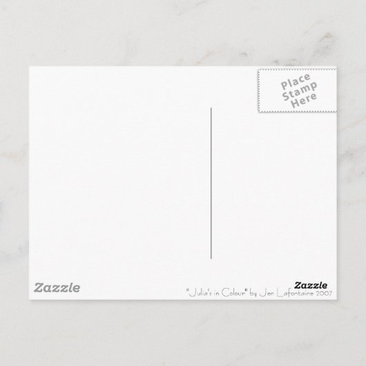 Julia's in kleur briefkaart (Achterkant)
