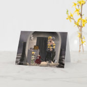 "Julia's Puppet Theatre" - Wenskaart Kaart (Gele Bloem)