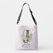 Julia's sierlijke charme - Boho Floral Monogram Crossbody Tas (Achterkant)