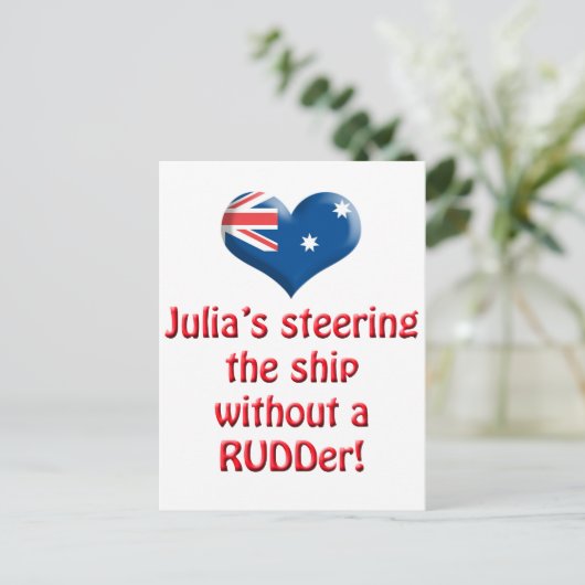 Julia's stuurschip briefkaart (Staand voorkant)