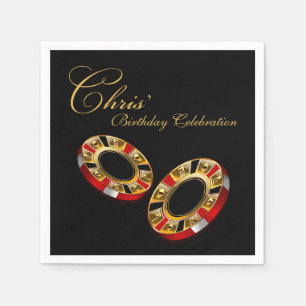 Julie Casino Style Party VRAAG ME 4 NAMEN IN CHIPS Servet