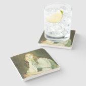 Julie Daydreaming (Prachtige Jonge Vrouw) Stenen Onderzetter (Zijkant)