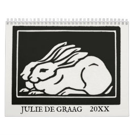Julie de Graag Art Nouveau Woodcuts Aangepast jaar Kalender