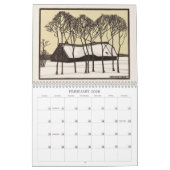 Julie de Graag Art Nouveau Woodcuts Aangepast jaar Kalender (Feb 2026)