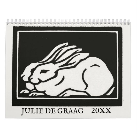 Julie de Graag Art Nouveau Woodcuts Aangepast jaar Kalender (Hoes)