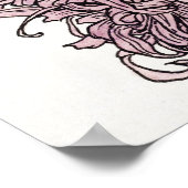 Julie De Graag Chrysanthemums Art Floral Woodcut Poster (Hoek)