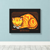 Julie de Graag December Cat Canvas Afdruk (Insitu (Houten vloer))