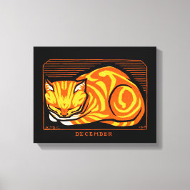 Julie de Graag December Cat Canvas Afdruk