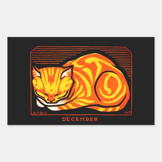 Julie de Graag December Cat Rechthoekige Sticker (Voorkant)