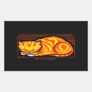 Julie de Graag December Cat Rechthoekige Sticker