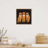 Julie De Graag Drie Katten Trio Art Deco Poster (Keuken)