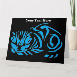Julie de Graag Houtsnijwerk kat (Blauw) Kaart