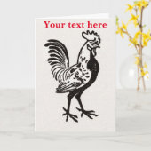 Julie de Graag Rooster Kaart (Gele Bloem)