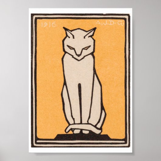 Julie de Graag Sitting Cat Poster (Voorkant)