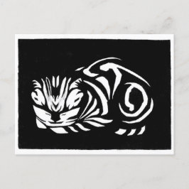 Julie de Graag Woodcut cat Briefkaart