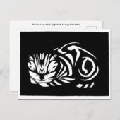 Julie de Graag Woodcut cat Briefkaart (Voorkant / Achterkant)