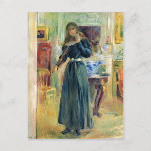 Julie die viool speelt van Berthe Morisot Briefkaart