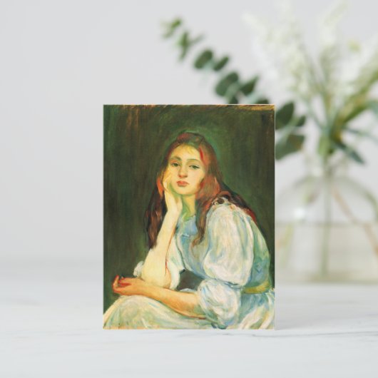 Julie Dreaming beroemd gemaakt door Berthe Morisot Briefkaart (Staand voorkant)