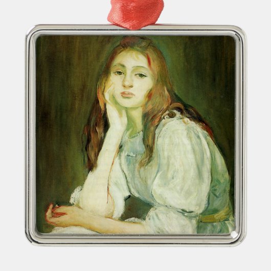 Julie Droomdromend (Mooi Jong Meisje) Metalen Ornament (Voorkant)