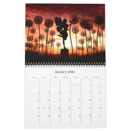 Julie Fain Fantasy Silhouettes Art Calendar Kalender (Jan 2026)